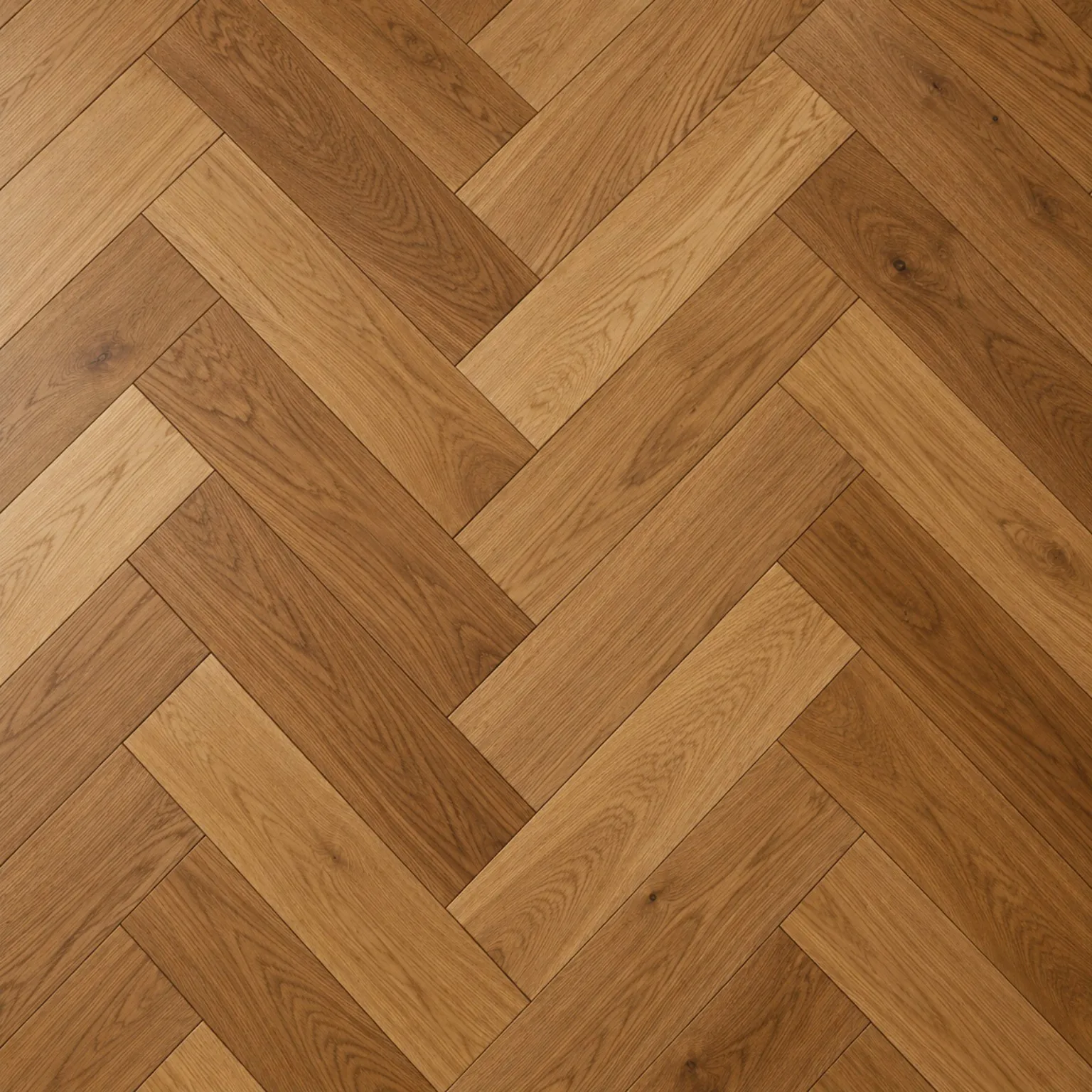 Oak herringbone parquet flooring