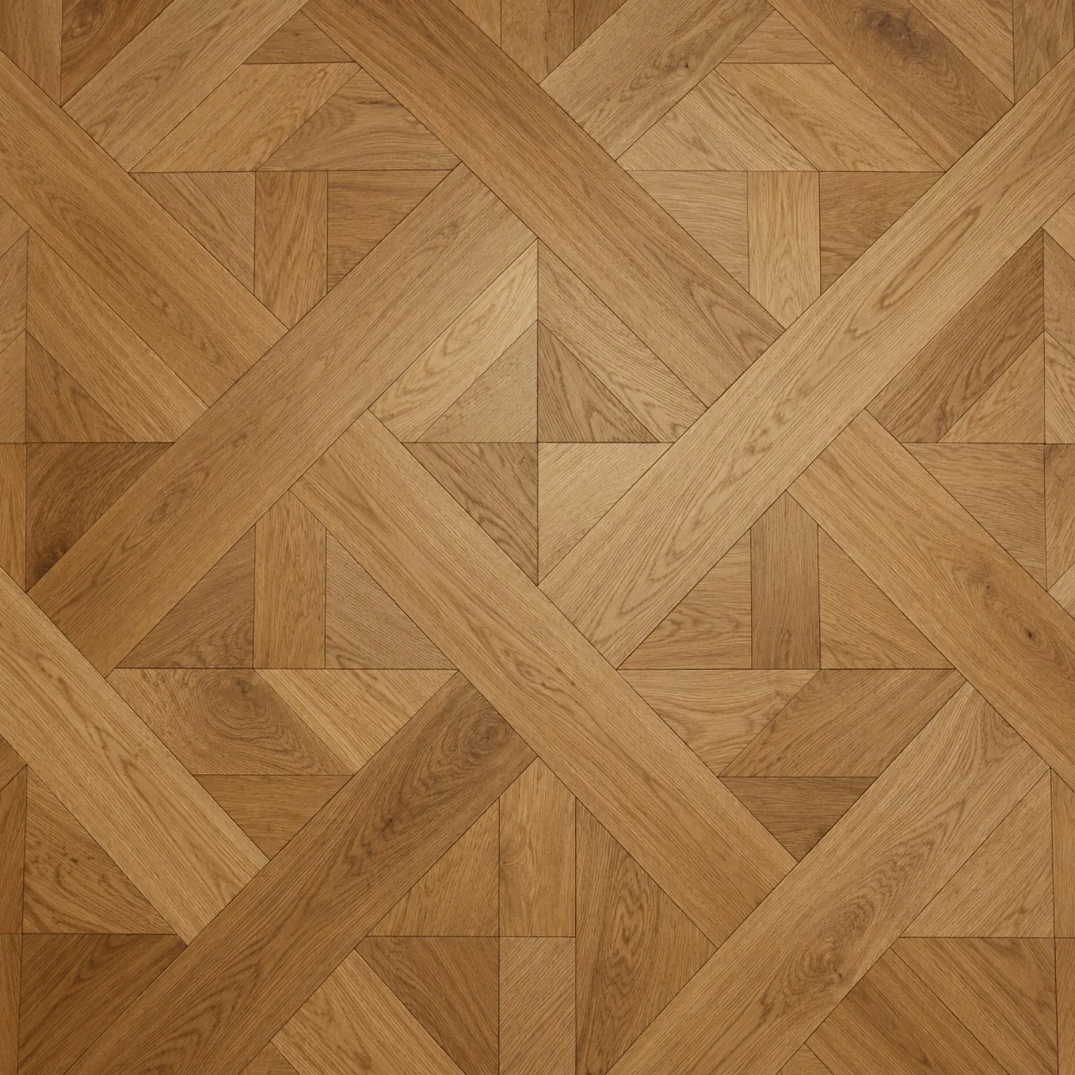 Decorative oak parquet flooring pattern
